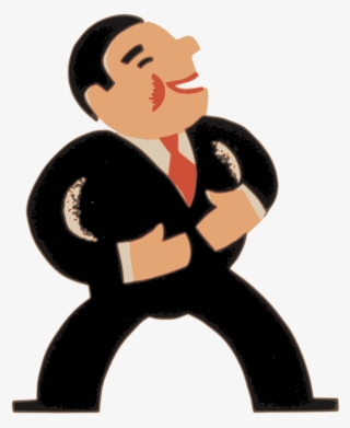 Laughing Business Man - Cartoon Man In Suit Transparent