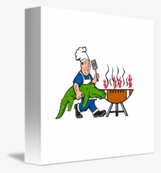 Clipart Royalty Free Barbecue Clipart Weekend - Cafepress Chef Alligator Spatula Bbq Grill Cartoon