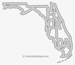 Florida Map Shape Text, Outline Scalable Vector Graphic - Pattern