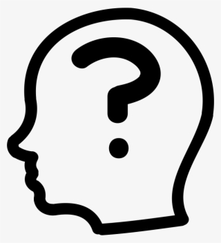 Question Mark Inside A Bald Male Side Head Outline - Signos De Interrogacion Dibujo