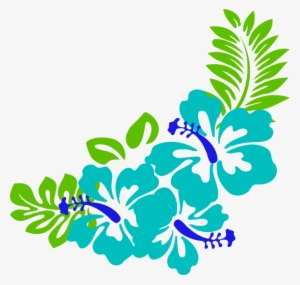 Tropics Clipart Hawaiian Flower - Blue Flowers Clip Art Border