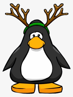 antlers 2 - club penguin dark green penguin