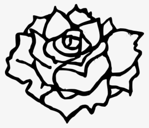 Simple Rose Outline Clip Art Download - Rose Vector Black And White Png