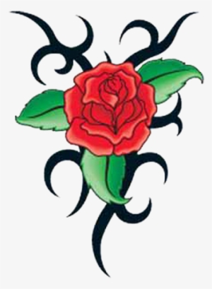 Flower Tattoo Clipart Transparent - Tattoo Rose Designs