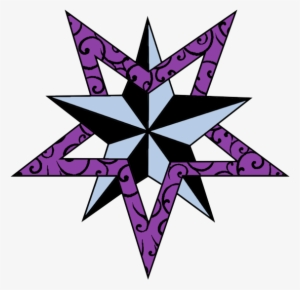 Purple Star And Nautical Star Tattoo Design - Tattoo Nautical Star Designs