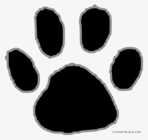 Tiger Paw Print Animal Free Black White Clipart Images - Orange Paw Print Clip Art