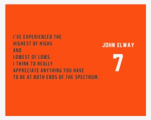Denver Broncos John Elway Inspirational Quote Poster-downloadable - Orange
