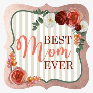 Floral And Stripe Mothers Day Gift Tag - Gift