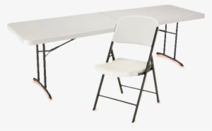 1 Table & 6 Chairs - White Folding Chairs