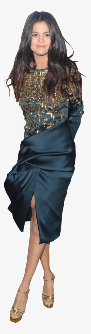 Selena Gomez Blue Dress Png Image - Model