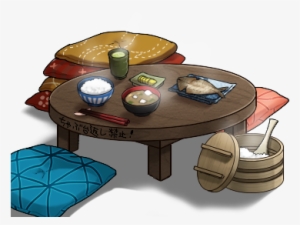 Low Dining Table Set - Dinning Table Cartoon Png