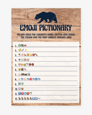 Little Cub Baby Shower Emoji Pictionary Game By Littlesizzle