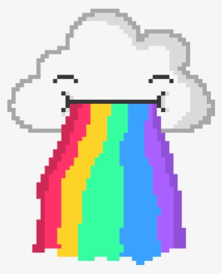 Rainbow Puking Cloud - Rainbow Cloud Pixel Art