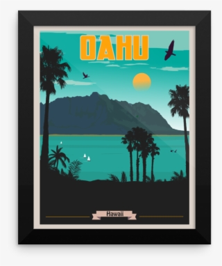 Oahu Hawaii Travel Poster - Hawaii