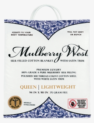 Mulberry Silk Mulberry West Blanket In Packaging - Mulberry West Silk Filled Comforter-king