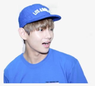Taehyung V Bangtan Bts Blue Hat Cap Kpop Kpoplover - Taehyung In Blue