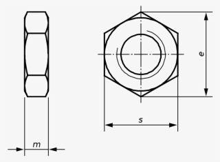 Din Lock Hexagon Thin - Locking Nut Drawing