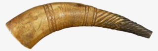 Antique Dated Engraved Gun Powder Shot Flask - Powder Horn With Transparent Background