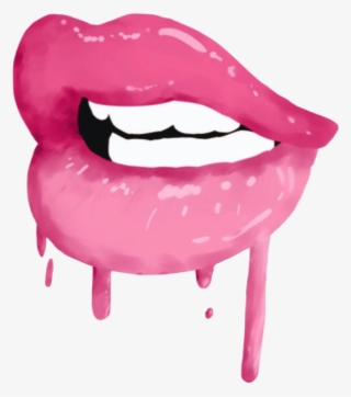 Star-sighs On Redbubble Lips Kisses Dripping Relationsh - Transparent Pink Dripping Lips