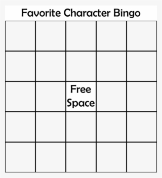 Favorite Character Bingo Free Space - Favorite Character Bingo Template