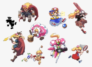 I've Detailed In The Background Fighters And Arranged - Everyone Is Peach