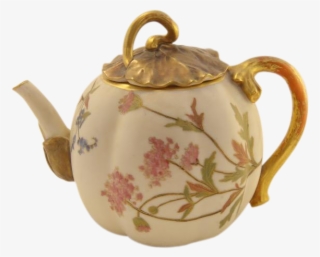 Antique Royal Worcester Blush And Gold Teapot , Decorated - Worcester