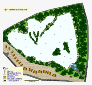 Farnham Angling Society Venue - Yateley Match Lake Depth Map