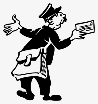 Clip Art Black And White Stock Clipart Mailman - Postman Clip Art