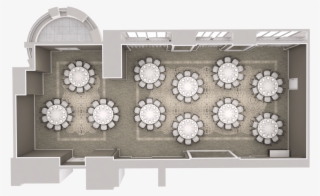 sinclair ballroom - top down - 3d aerial view floor plans