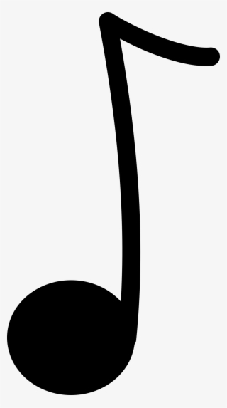 Silhouette Vector Drawing Of Eighth Note Public Domain - Quaver Clipart