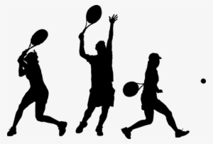 Female Filled Male Silhouette Sport Sports - Tennis Player Silhouette Png