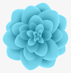 Blue Flower Clipart Teal Flower - Blue Flower Clipart Transparent Background