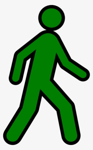 Person Walking Away Clipart - Green Stick Figure Walking