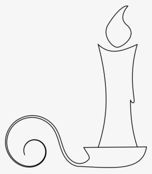 Flower Outlines For Coloring - Candle Drawing Png