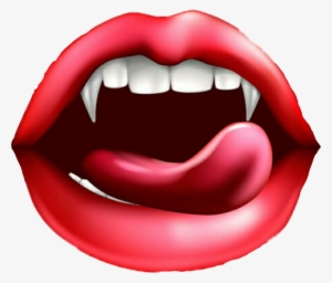 Vampire Teeth Lips Tongue Fangs - Vector Graphics