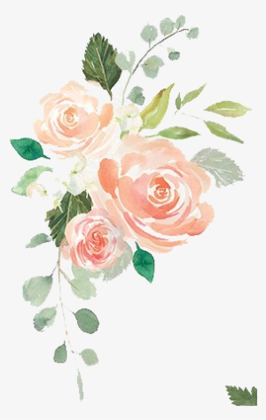 Watercolor Wreathes And Flowers Png - Peach Bridal Shower Invitation