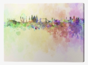London Skyline In Watercolor Background Canvas Print - Brewster Home Fashions London Wall Mural