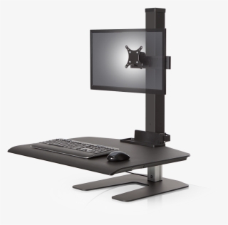 Sit Stand Winston Wnst 1 104 Front Right - Winston Workstation Dual Monitor Mount Sit Stand Desk