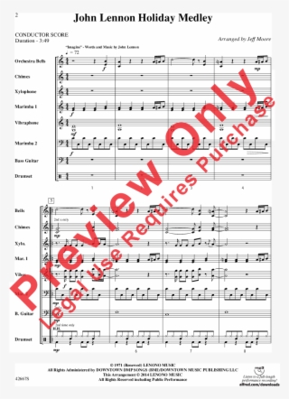 John Lennon Holiday Medley Thumbnail - Sinfonia In G Violin 2