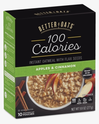 Better Oats 100 Calories Apples And Cinnamon Instant - Better Oats, Raw Pure And Simple Organic, Bare, Instant