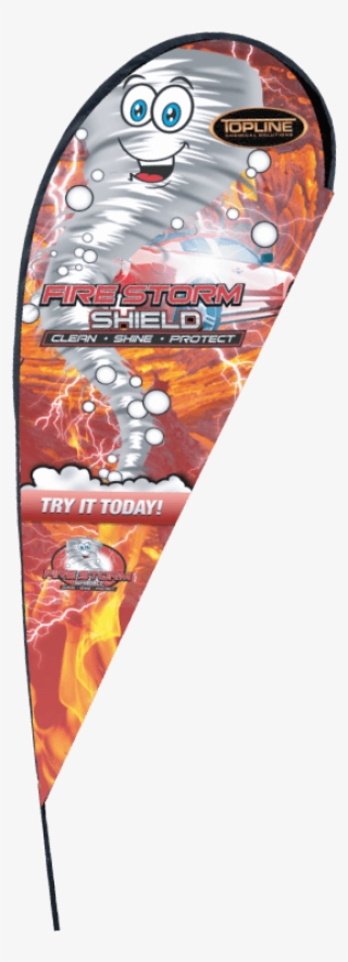 Fire Storm Shield Teardrop Banner - Skateboard
