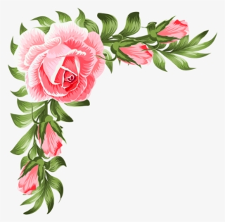 16121035 Rose Corner Decoration Png Clip Art - Transparent Rose Corner