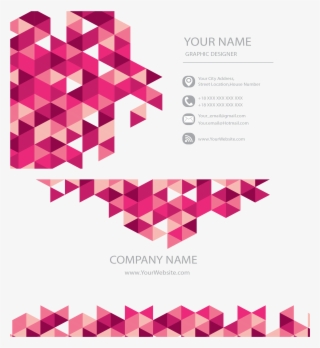 Cards Geometry Visiting Purple Red Triangle - Business Card Triangles Design