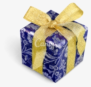 Gift Box With Ribbon With Transparent Background - Gift