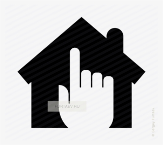 Vector Icon Of House Under Index Finger - Hospital Icon Vector No Background