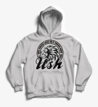 "ush Lion" Grey Pull Over Hoodie - Sweatshirt