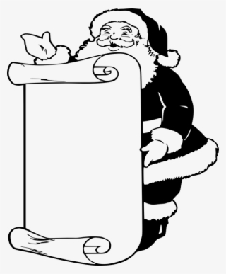 Christmas List Png Christmas Wish List Santa - Santa Claus Black And White