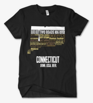 Connecticut State Craft Beers Typography Shirt In Black