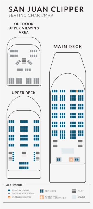 Seating Map And Deck Layout - San Juan Clipper