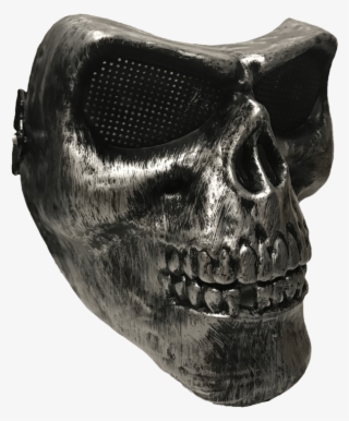 Full Face Silver Airsoft Skull Mask - Skull